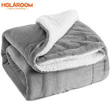 Holaroom-Manta De franela gruesa para adulto, manta suave De Sherpa para invierno, sofá, Cama, Cobertor 2024 - compra barato