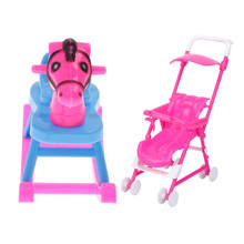 Детская коляска, лошадка-качалка, игрушечный кукольный домик, миниатюрная подходящая кукла 2024 - купить недорого