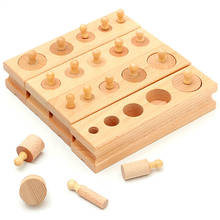 Montessori Educational Cylinder Socket Blocks Toy Baby Development Practice Children Wooden Learning Toys 2024 - buy cheap