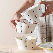Net celebrity tableware home Nordic ins creative ceramic salad dessert noodle bowl cute personality rice bowl lace baking bowl 2024 - buy cheap