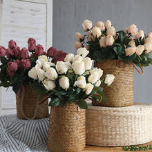45 см 9 глав искусственная чайная роза бутон розы цветы букет для Святого Валентина Свадебные дома Украшение стола шелк розы искусственные цветы 2024 - купить недорого