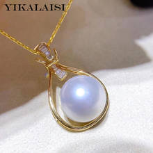 YIKALAISI 925 Sterling Silver Necklaces Jewelry For Women 11-12mm Oblate Natural Freshwater Pearl Pendants New Wholesales 2024 - buy cheap