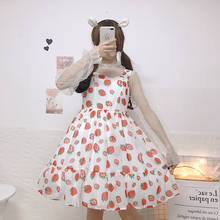 Japanese sweet princess lolita dress cute strawberry printing victorian dress kawaii girl gothic lolita jsk loli cos 2024 - buy cheap