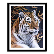 Diamante quadrado completo 5d diy pintura diamante "tigre" bordado ponto cruz strass pintura decoração 2024 - compre barato