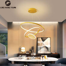 Moderno led lustre de ouro luminárias círculo 3 anéis iluminação lustre para sala estar quarto sala jantar cozinha lustre leds 2024 - compre barato