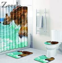 Zeegle-conjunto de tapete de banho ondulado 3d, forro de flanela macia para banheiro, absorvente, antiderrapante 2024 - compre barato
