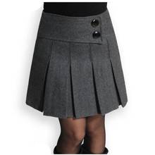 New 2021 Autumn Winter Spring Skirt Women Wool Short Skirt High Waist Pleated Skirt Sexy Black Gray Woolen Skirts For Women S429 2024 - buy cheap