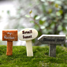 Tabuleta de miniaturas para jardim de fadas, 3 peças em resina, para decoração de musgo, terrário, bonsai, micro paisagem, artesanato, placa de assinatura 2024 - compre barato