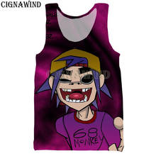 New funny Anime Band Gorillaz vest men/women 3D print vests unisex Harajuku style Bodybuilding streetwear Tops 2024 - buy cheap