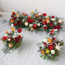 Hilera de flores artificiales para boda, accesorios de fiesta de fondo, decoración de escenario, mesa de pared floral, Bola de flores, camino de flores 2024 - compra barato