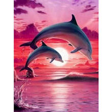 Радужный дельфин, животное, 40x50 см, DIY Цифровая живопись по номерам, современная настенная Картина на холсте, уникальный подарок, домашний декор 40x50 см 2024 - купить недорого