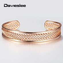 Bangle Bracelet for Women 12mm 585 Rose Gold Color Opening Cuff Twisted Carved Wristband Party Wedding Jewelry Gift Fashion CB54 2024 - buy cheap