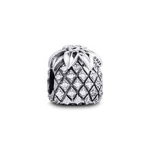 Ckk pulseira pandora brilhante abacaxi prata 925, miçangas originais para fazer jóias faça você mesmo 2024 - compre barato