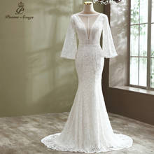 Elegant Flare sleeve style Lace wedding dress  mermaid wedding gowns marriage elegant bride dress vestidos de novia 2024 - buy cheap