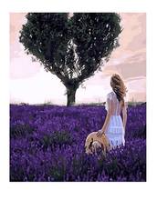 Frameless diy painting by numbers picture oil painting on canvas for home decor animal painting 4050cm lavender field 2024 - buy cheap