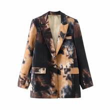 Za blusa feminina de botão único, casaco estilo vintage com bolsos e manga longa, blusa chique feminina de escritório 2020 2024 - compre barato
