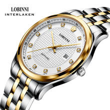 LOBINNI-reloj de cuarzo de lujo para hombre, cronógrafo de acero inoxidable con fecha, cristal de zafiro, resistente al agua 2024 - compra barato