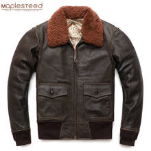 Maplested-Chaqueta de cuero de vaca Natural para hombre, chaqueta de vuelo Vintage acolchada, de piel de vaca, talla europea/estadounidense, busto de M-2XL, 112-130cm, M430 2024 - compra barato