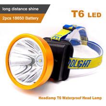 Rechargeable LED Headlamp T6 Waterproof Head Lamp New Design 2 Mode 18650 Battery Flashlight for Mining,Camping,Hiking,Fishing 2024 - buy cheap