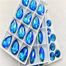 Rhinestones glass crystal stones aquamarine AB Rivoli Teardrop Navette square Jewels making 2024 - buy cheap