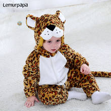 Newborn Baby Boy Girl Clothes  Anime Tiger Cartoon Baby Romper Jumpsuits Zipper Kigurumis Costume Winter Warm Baby Rompers 2024 - buy cheap