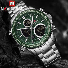 NAVIFORCE Fashion Men Watch Quartz Digital Male Clock Military Sport Top Brand Luxury Silver Stainless Steel Man Wristwatch 9182 2024 - buy cheap