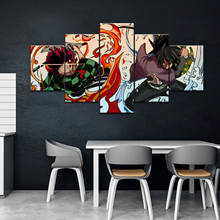 5 painéis hd anime menino imagem tomioka giyuu demônio slayer kamado tanjirou cartaz animação arte decoração da parede pinturas 2024 - compre barato