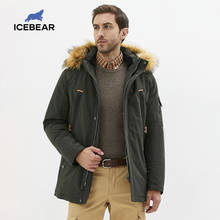 ICEbear-Chaqueta de algodón con cuello de piel para hombre, ropa de marca, longitud media, MWD20897D, invierno, 2021 2024 - compra barato