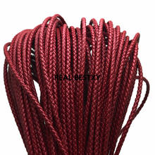 2m/lot approx 3mm Round dark red Braided  Leather Strip Cord String Rope For Bracelet Necklace Jewelry Making leather strands 2024 - buy cheap