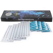 Conjunto de agulhas de tatuagem de aço inoxidável, 20 peças, conjunto de tubos de pontas de tatuagem descartáveis, bico esterilizado, semi-permanente, azul 2024 - compre barato