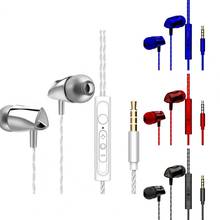 3.5mm Wired Earphone Electroplating Bass Stereo In-ear Earphones with Mic Hansfree Call Phone Earphone for Android iOS наушники 2024 - buy cheap