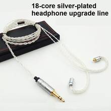 Посеребренная Hi-Fi линия для наушников 18 ядер для ie8 ie80 Для Shure se215 535 для ATH IM50 IM70 для Sennheiser HD 2024 - купить недорого
