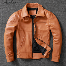 Casaco de couro bovino genuíno masculino, jaqueta de primavera para motocicleta plus size 5xl 100%, 2021 2024 - compre barato