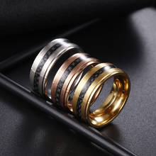 Простое мужское кольцо, черное кольцо из благородного углеродного волокна, пара колец, кольцо из титановой стали, ювелирные изделия 2024 - купить недорого