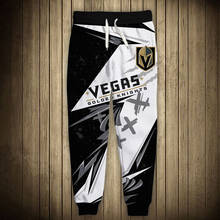 Vegas-Pantalones deportivos informales para hombre, pantalones de chándal con estampado de casco, grafiti, costuras en blanco y negro, caballeros dorados 2024 - compra barato