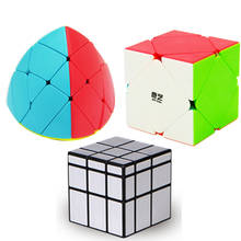 Cubo mágico espelhado qiyi + qicheng skew + 3*3, brinquedos para crianças e iniciantes, cubo mágico profissional de velocidade 2024 - compre barato