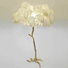 Europen style feather table lights modern copper lighting AC110V 220v gold table lamps for living room 2024 - buy cheap