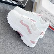 Sapatos femininos borracha vulcanizada, calçado feminino sneaker confortável respirável branco plataforma casual 2021 2024 - compre barato