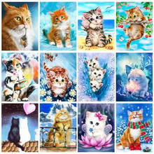 5D DIY Diamond Painting Full Square/Round Cat Rhinestones Pictures Diamond Embroidery Animals Mosaic Sale Home Decoration 2024 - buy cheap