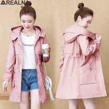 Fashion trench coat for women 2022 autumn winter fashion hooded outerwear long windbreaker student casual top mujeres abrigos 2024 - buy cheap