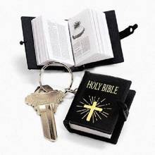 Religious Accessories Wholesale Christian Keychain Keyring HOLY BIBLE Mini Wallet Keychain Key Rings Hanging Pendant 2024 - buy cheap