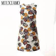 MIUXIMAO Luxurious 2020 Spring& Summer dress Party dress Coconut Print Diamonds  Elegant Colourful  Casual Dress Women Vestidos 2024 - buy cheap