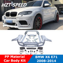 Kit de carrocería de coche sin pintar, guardabarros y faldones laterales para BMW X6 E71 2008-2014, PP, cuerpo ancho tipo HM 2024 - compra barato