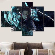 Arte de pared de 5 piezas, lienzo de Anime Manga, imágenes modulares, carteles e impresiones, decoración del hogar, pinturas de decoración moderna para dormitorio 2024 - compra barato