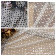 White Elastic Lace Mesh Dot Heart Jacquard Fabric Tulle For Underwear Dress Mosquito Net Patchwork Needlework Diy Material 2024 - buy cheap