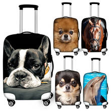 Twoheartsgirl capa para bagagem estampa de cavalo, animal, cão, golfinho, gato, impressão 3d, 18-32 polegadas, mala de viagem, carrinho 2024 - compre barato