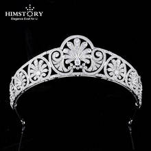 Himstory New Arrival Fabulous British Royal Princess Wedding Hair Accessories Bride Zircon Crown Headdress Bridal Hair Jewelry 2024 - buy cheap