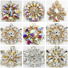 Hebilla de Cristal AB con diamantes de imitación, aplique de diamantes de imitación, Base plateada de vestido de boda E7008, 1 unidad 2024 - compra barato