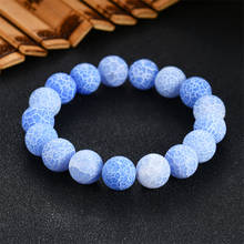 Charm Blue Natural Weathered Stone Bracelet Women Men Crack Chakra Bead Strand Bracelets 6mm 8mm 10mm 12mm Yoga Buddha Jewelry 2024 - buy cheap