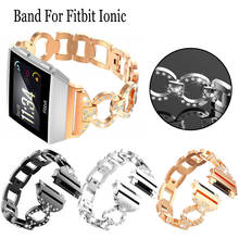 Luxury Rhinestone Stainless Steel Wristband Watch Bracelet Strap For Fitbit Ionic Smart Watchband Adjustable Accessories Correa 2024 - buy cheap